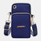 Women Waterproof Headphone Plug Phone Bag Crossbody Bag - Blue