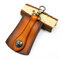 Men Genuine Leather Vintage Outdoor Casual Belt Key Bag - Brown