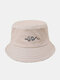 Unisex Cotton Snake Pattern Print Simple Versatile Sunscreen Bucket Hat - Beige