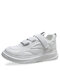 Women Casual Hook & Loop Walking Shoes Breathable Comfy Sneakers - White