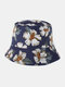 Unisex Cotton Double-sided Wearable Colorful Natural Floral Pattern Printing Bucket Hat - #03