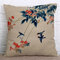 Ink Painting Flower Cotton Linen Cushion Cover Home Decro Sofa Car Pillow Cases - #3