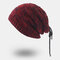 Unisex 3-in-1 Multi-purpose Plus Velvet Winter Outdoor Keep Warm Wool Hat Ponytail Beanie - Wine Red