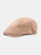 Men Cotton Embroidery Chinese Style Pattern Adjustable Flat Hat Forward Hat Beret Hat - Khaki