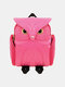 Women Owl Cartoon Pattern Printing Travel Backpack - Red