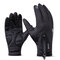 Men Women Winter Outdoor Sport Gloves Windproof Warm Waterproof Touch Screen Fleece Cycling Gloves - Black