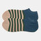 Socks Men's Tide Socks Stripes Shallow Mouth Cotton Sweat-Absorbent Sports Street Tide Socks Four Seasons - Blue