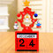 Christmas Creative Gift Mini Wooden Calendar Home Xmas Ornament Table Desk Decor - Red