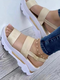 Large Size Women Casual Summer Vacation Platform Sandals - Gold