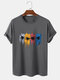 Mens Colored Coconut Tree Graphics 100% Cotton Holiday Short Sleeve T-Shirts - Dark Gray