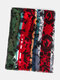 Women Acrylic Artificial Wool Dual-use Striped Calico Print Fashion Warmth Shawl Scarf - Red