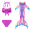 3Pcs Girls Mermaid Swimsuit Bikini Set For 4Y-13Y - 9