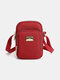 Women Fashion Nylon Waterproof Phone Bag Crossbody Bag - Wine Red