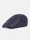 Menico Men Cotton Outdoor Sunshade Short Brim Casual Vintage Forward Hats Beret Flat Caps - Navy