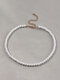 Elegant Adjustable Round Imitation Pearl Women Beaded Necklace Jewelry Gift - L