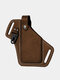 Menico Men's EDC Leather Vintage Keychain Clip Phone Bag Waist Bag Wallet - Brown