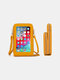 Women Multifunctional Touch Screen 6.5 Phone Bag Crossbody Bag - Yellow