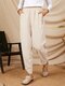 Bolso de cintura elástico bordado Calças para mulheres - Damasco
