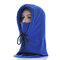 Women Men Warm Solid Face Mask Cap With Earmuffs Hooded Scarf Windproof Hooded Neck Warmer Cap - Blue