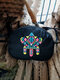 Women Embroidered Ethnic Nylon Vintage Crossbody Bag Shoulder Bag - Black1