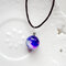 Round Glass Planet Couple Necklace Epoxy Gems Universe Starry Sky Pendant Necklace Accessories - #04