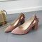 Women Shallow Mouth Pointed Large Size High-Heel Shoes - Pink