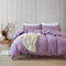 3pcs Bed Linen Solid Color Tape Bedding Set Butterfly Bowtie Duvet Cover Pillowcase Set Single Twin Queen King Size - Purple