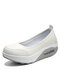 Women Shake Shoes Soft Comfy Air Cushion Chunky Sneakers - White