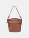 Woman Genuine Leather Handbags Multi-pocket Large Capacity Shoulder Bags Bucket bags Fashion Mommy Bags - Coffee