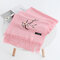 Women Ethnic Style Embroidered Woolen Blending Scarf Shawl Casual Warm Breathable Sunscreen Scarf - Pink