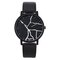 Trendy Flash Women Quartz Watch PU Leather Waist Watch Waterproof Watch - Black