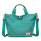 Women Canvas Tote Bag Solid Handbag Large Capacity Leisure Crossbody Bag - Sky Blue