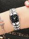 4 Colors Alloy Couple Business Watch Decorated Pointer Calendar Quartz Watch - Silver Case Black Dial 1