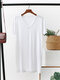 Solid Color V-neck Short Sleeve T-shirt - White