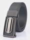 120CM Men Nylon Belt Automatic Buckle Quick Unlock Fashion Belt - Silver Buckle-Dark Gray