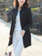 Solid Color Slim Long Fashion Casual Jacket - Black