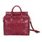 DREAMER Embossed Flower Handbags Vintage Capacity Bohemian Faux Leather Shoulder Bags - Red