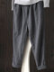 Vintage Pockets Straight Elastic Waist Harem Pants for Women - Grey