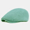 Mens Washed Cotton Stripe Beret Caps Outdoor Sport Adjustable Visor Forward Hats - Green