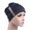 Women Vintage Beanie Hat Windproof Sunscreen Breathable Bonnet Cap Clothing Accessories - Navy