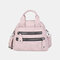 Women Multi-pocket Handbags Waterproof Crossbody Leather Bag - Pink