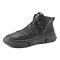 Men Microfiber Leather Waterproof High Top Sneakers - Grey