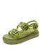 Women Summer Comforable Mesh Casual Platform Buckle Sandals - Green