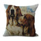 Cute Pet Dog Printed Decoration Cushion Cover Square Cotton Linen Pillowcase - #2