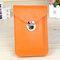 Women PU Leather Phone Bag Functional  Plait Mini Crossbody Bag  - Orange