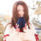 Women Winter Warm Wool Velvet Knit Rabbit Ears Full Finger Gloves Indoor Outdoor Vogue Cute Gloves - Navy