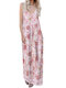 Tie-dye Printing Sling Pocket Maxi Dress - Pink