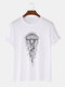 Mens Jellyfish Graphic Crew Neck Short Sleeve Cotton T-Shirts - White