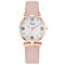 Leisure Sport Women Watches Leather Band Arabic Numerals Large Three-Hand Dial Quartz Watch - Pink
