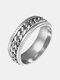 Titanium Steel Rotate Stylish Chain Ring For Men - Silver.